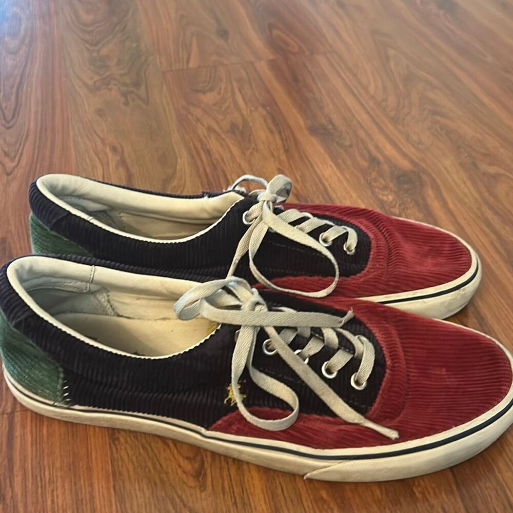 LAUREN Ralph Lauren Jordyn Navy white slip on stretch boat shoes sneakers casual - Picture 5 of 7